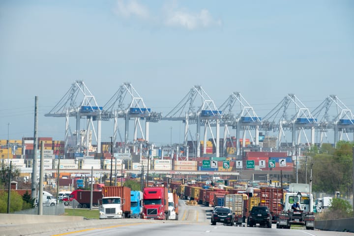 What happens to trucking if there's a port strike?